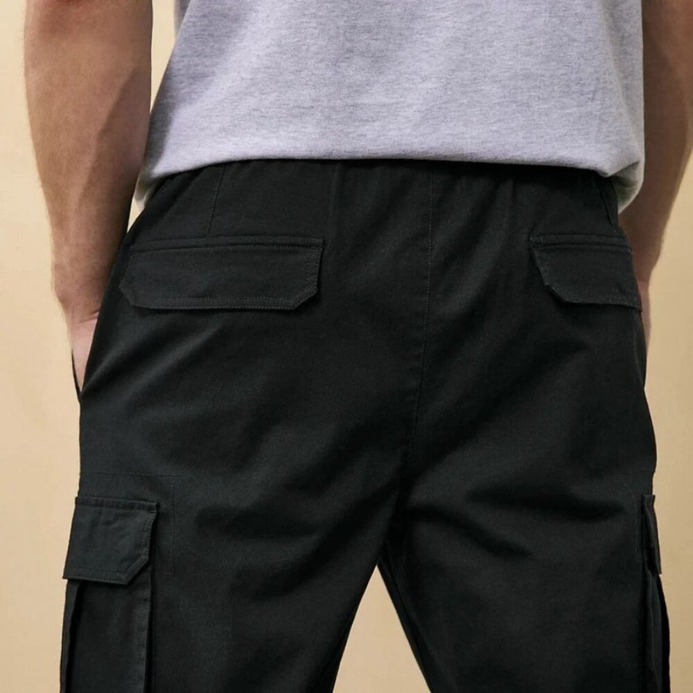 CSG Black Cargo Jogger Pants Cotton Blend Size M - Picture 4 of 11